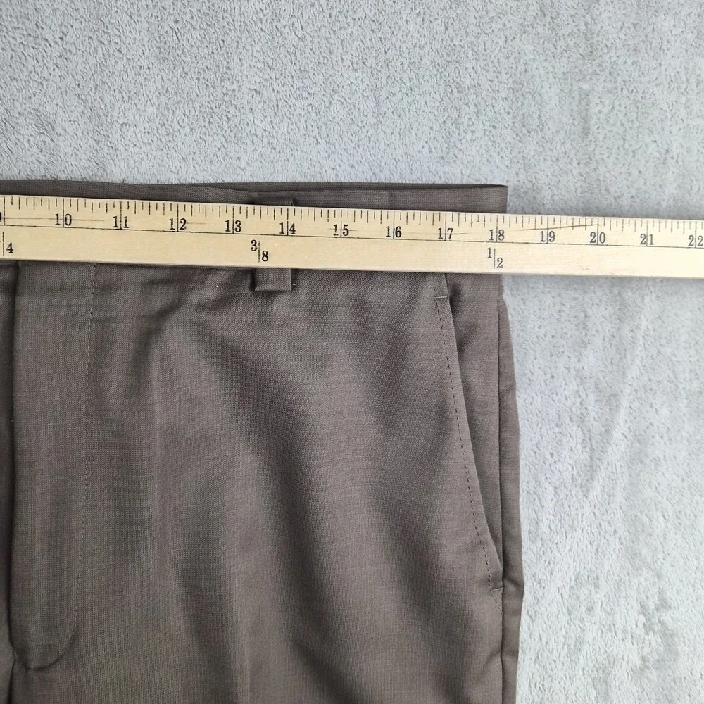 Jhane Barnes Wool Slik Dress Pants Mens 36x31 Brown Flat Front Luxury Trousers
